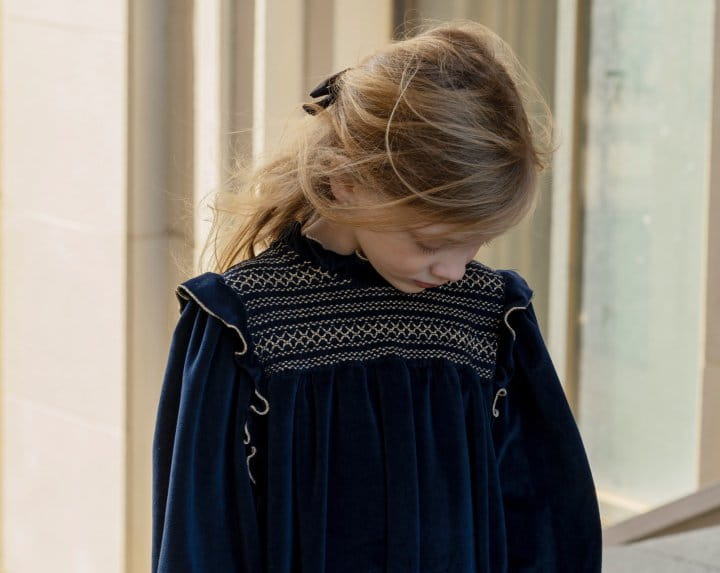 Le Bev - Korean Children Fashion - #kidsshorts - Jane Velvet One-piece - 4
