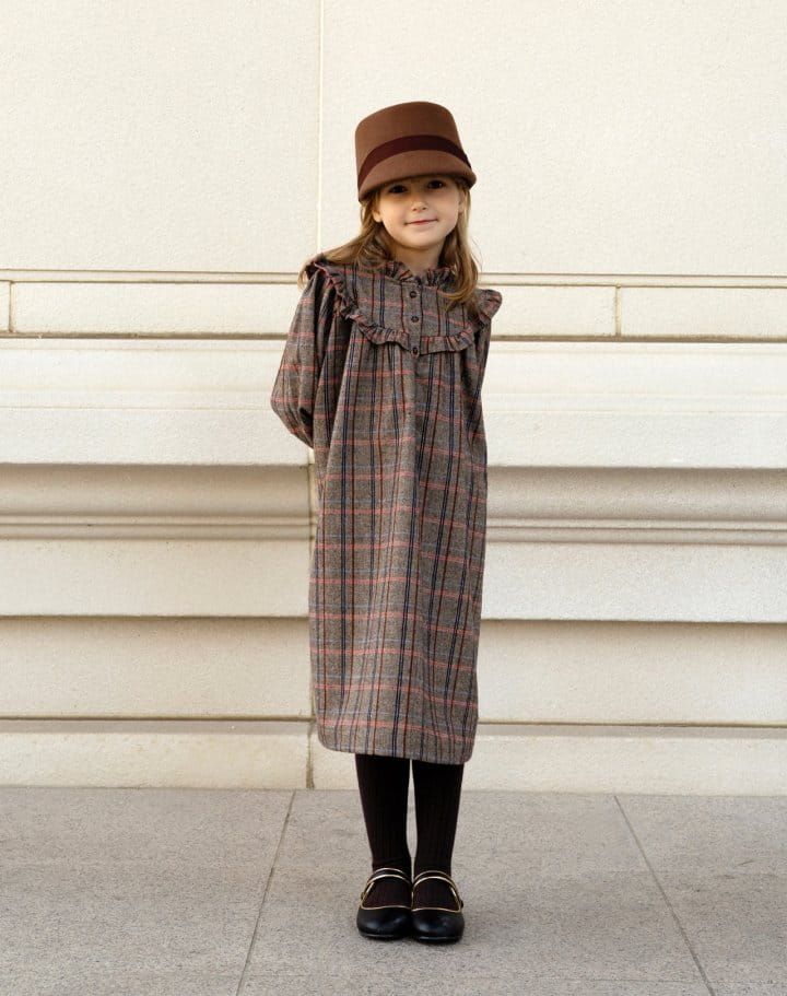 Le Bev - Korean Children Fashion - #kidzfashiontrend - Roa Check One-piece - 3