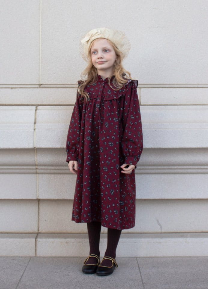 Le Bev - Korean Children Fashion - #kidzfashiontrend - Burgundy One-piece
