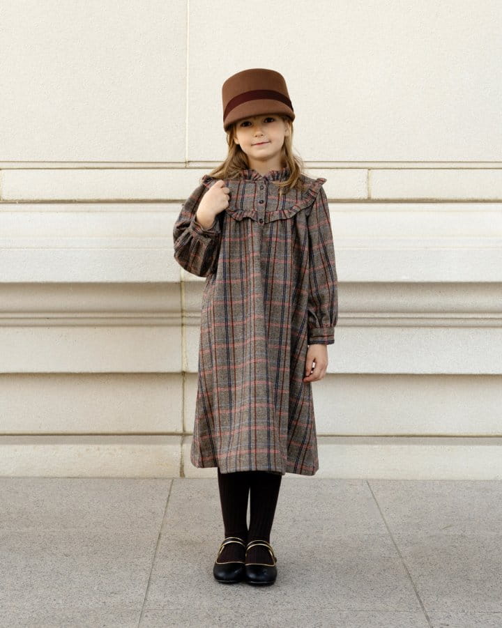 Le Bev - Korean Children Fashion - #littlefashionista - Roa Check One-piece - 5