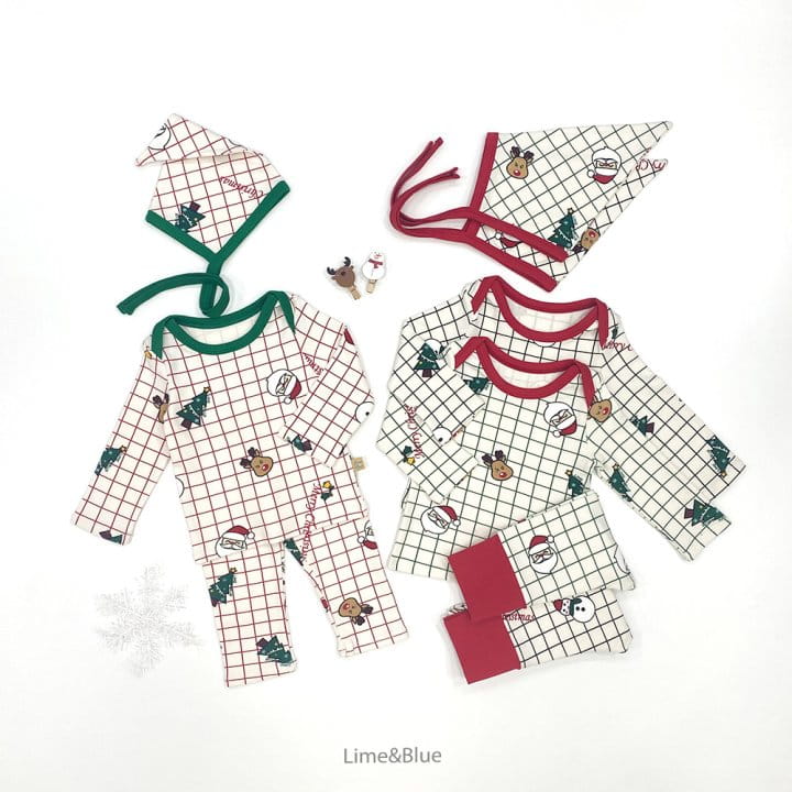 Lime & Blue - Korean Baby Fashion - #babyfashion - Merry Christmas Baby Set - 3
