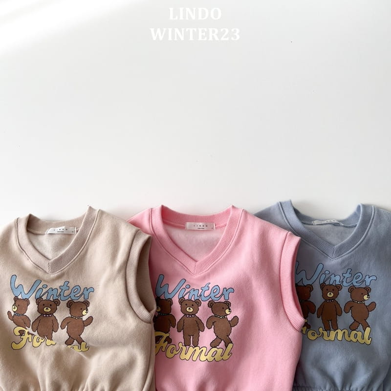 Lindo - Korean Children Fashion - #childrensboutique - Bear Three Vest Set - 2