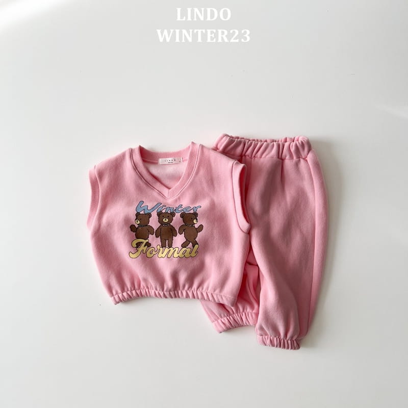 Lindo - Korean Children Fashion - #designkidswear - Bear Three Vest Set - 3
