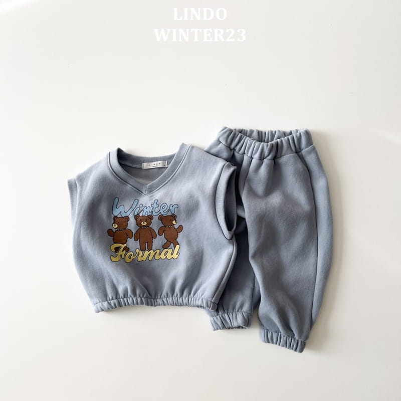 Lindo - Korean Children Fashion - #designkidswear - Bear Three Vest Set - 4