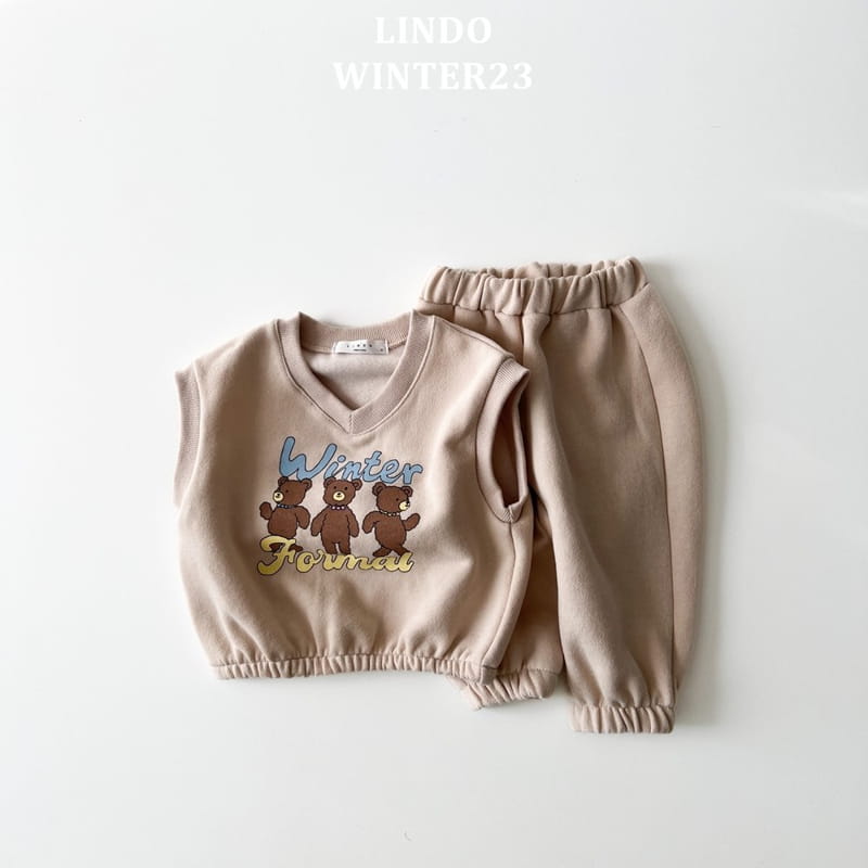 Lindo - Korean Children Fashion - #fashionkids - Bear Three Vest Set - 5