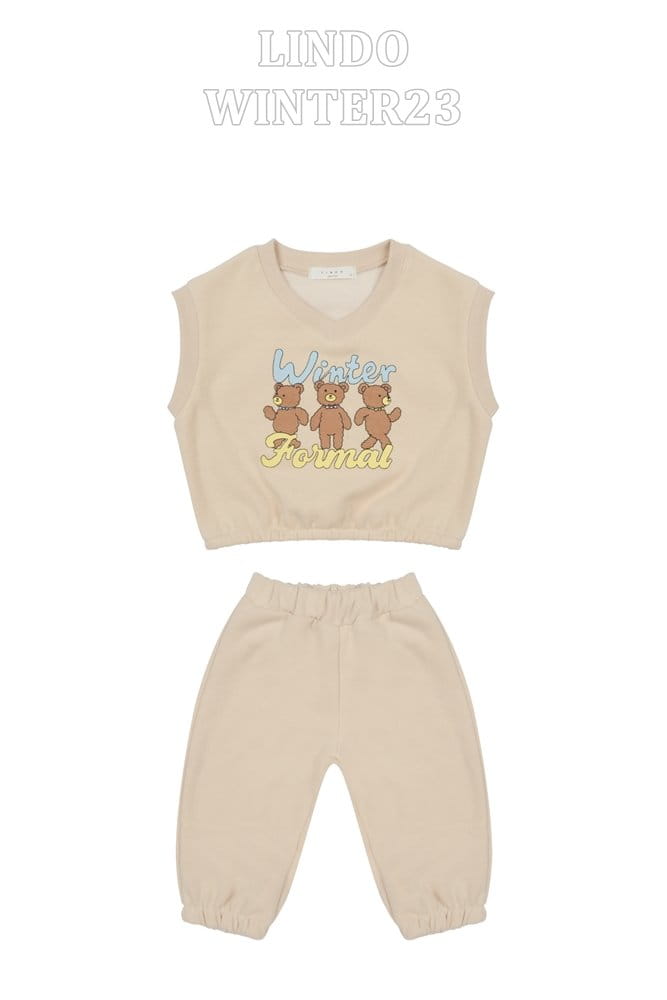Lindo - Korean Children Fashion - #magicofchildhood - Bear Three Vest Set - 11