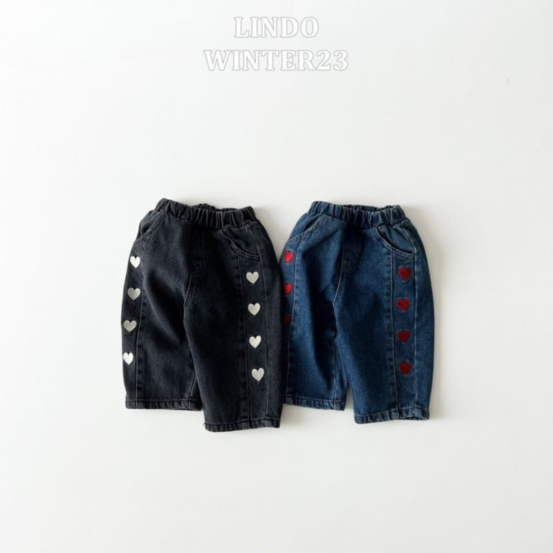 Lindo - Korean Children Fashion - #minifashionista - Heart Bonbon Denim Jeans