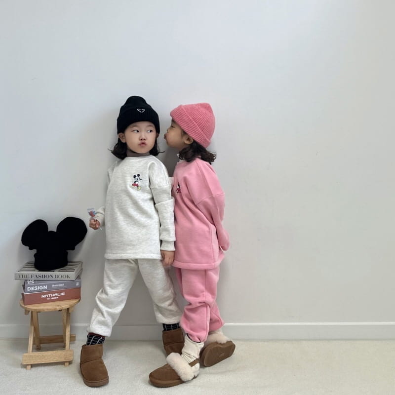 Little Rabbit - Korean Children Fashion - #childrensboutique - Fleece String Top Bottom Set