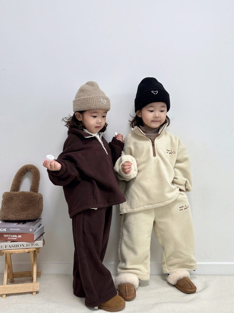 Little Rabbit - Korean Children Fashion - #childrensboutique - Fleece Top Bottom Set - 2