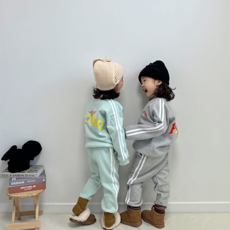 Little Rabbit - Korean Children Fashion - #designkidswear - Fleece V Neck Top Bottom Set