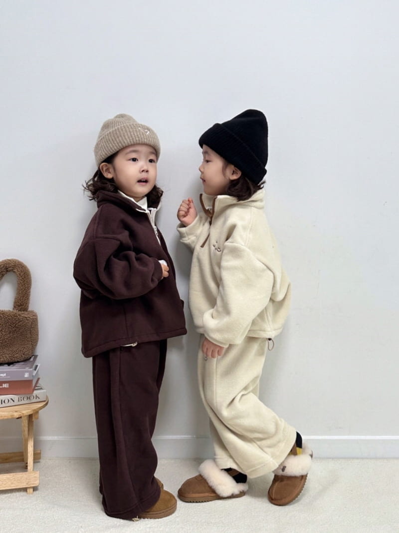 Little Rabbit - Korean Children Fashion - #designkidswear - Fleece Top Bottom Set - 3
