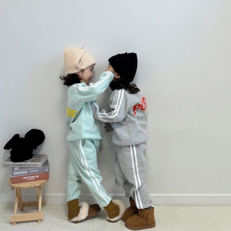 Little Rabbit - Korean Children Fashion - #discoveringself - Fleece V Neck Top Bottom Set - 2