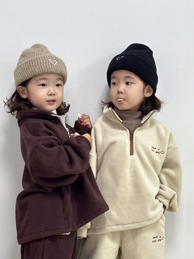 Little Rabbit - Korean Children Fashion - #kidsshorts - Fleece Top Bottom Set - 6