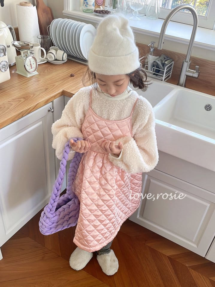Love Rosie - Korean Children Fashion - #discoveringself - Satin Cloud Quilting One-piece - 3