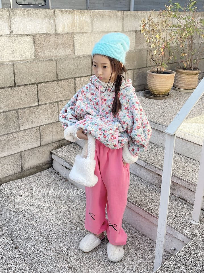 Love Rosie - Korean Children Fashion - #discoveringself - Flower St Boa Kangaroo Hoody