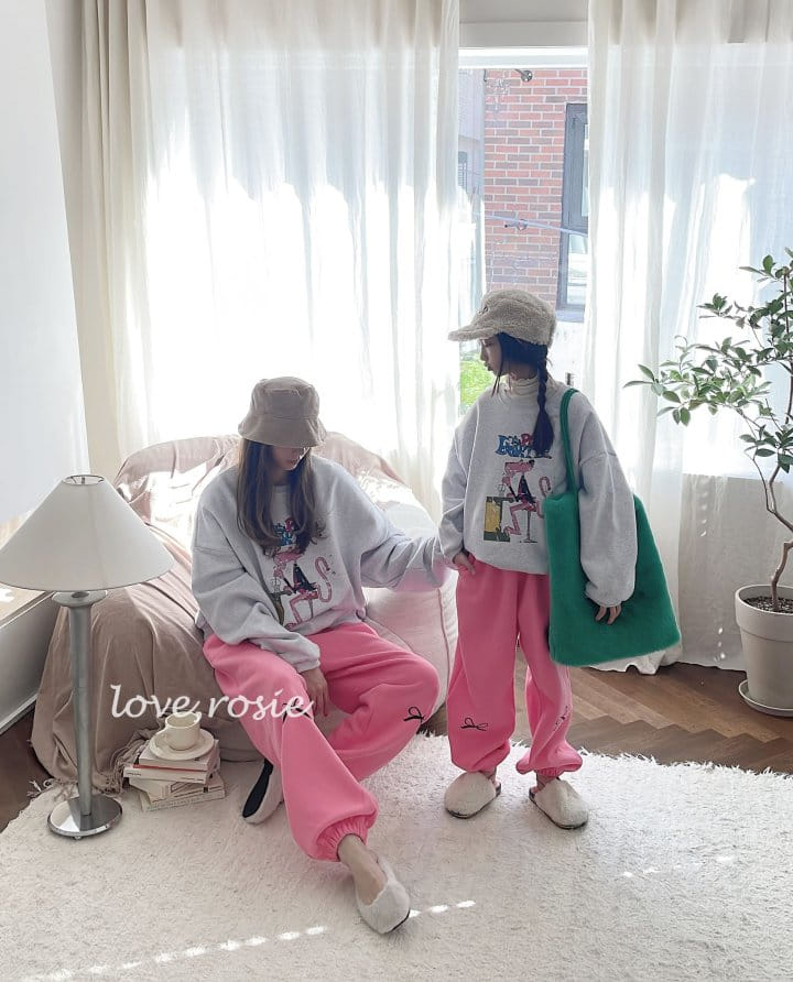 Love Rosie - Korean Children Fashion - #kidsshorts - Fleece Pink Tie Sweatshirt - 8