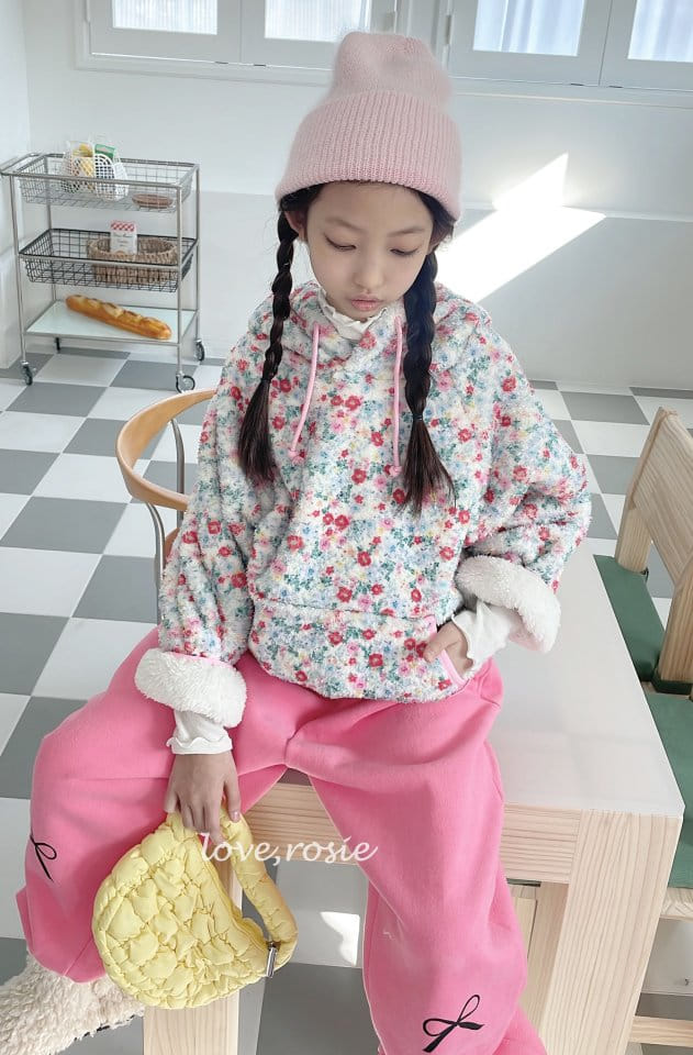 Love Rosie - Korean Children Fashion - #kidsshorts - Flower St Boa Kangaroo Hoody - 3