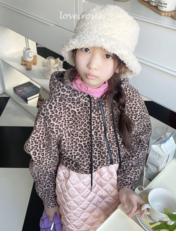 Love Rosie - Korean Children Fashion - #kidsshorts - Leopard Fleece Hoody Zip-up - 2