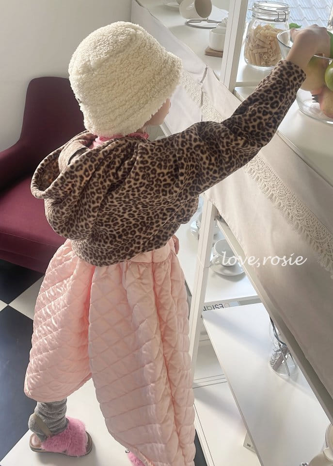 Love Rosie - Korean Children Fashion - #kidsstore - Leopard Fleece Hoody Zip-up - 3