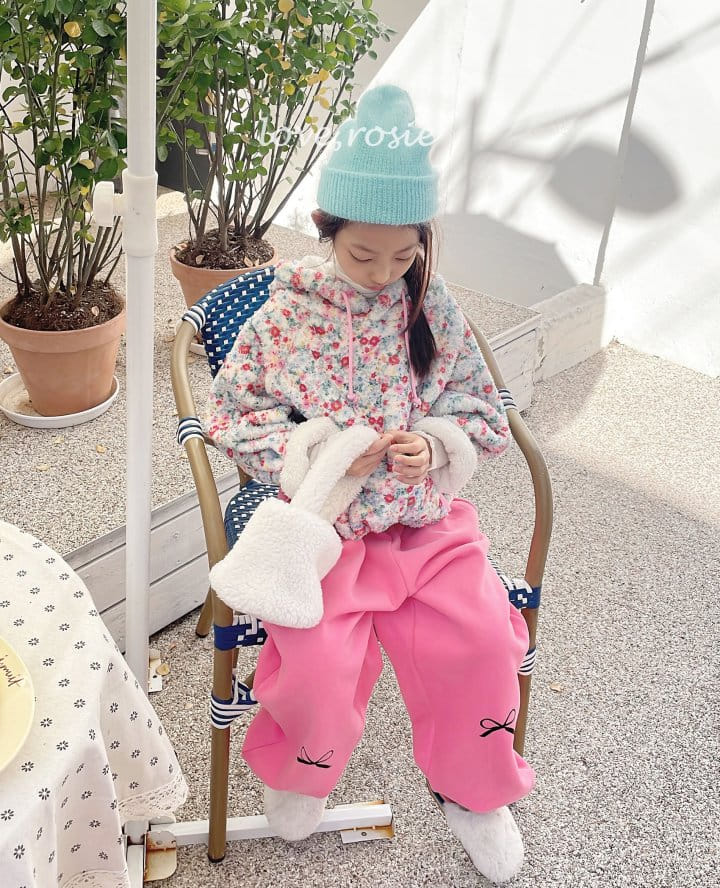 Love Rosie - Korean Children Fashion - #littlefashionista - Flower St Boa Kangaroo Hoody - 7