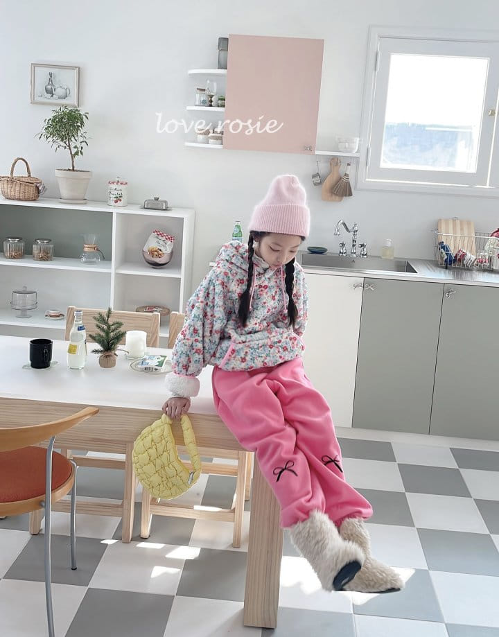 Love Rosie - Korean Children Fashion - #magicofchildhood - Flower St Boa Kangaroo Hoody - 8