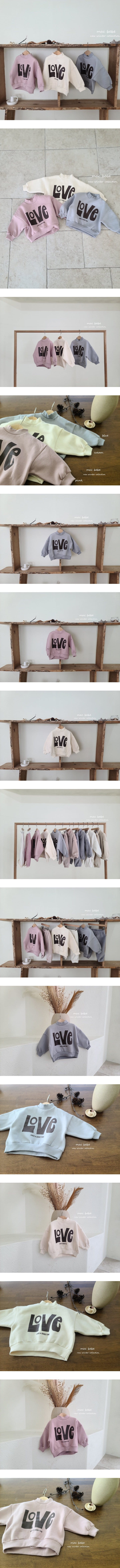 Mac - Korean Baby Fashion - #babyfever - Love Half Neck Sweatshirt