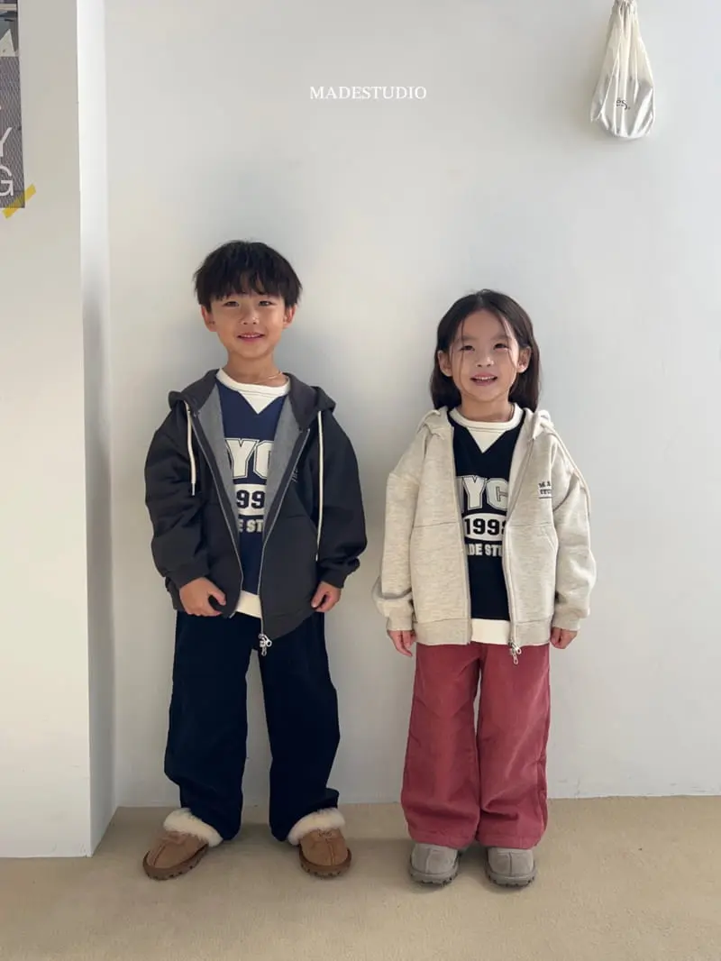 Made Studio - Korean Children Fashion - #toddlerclothing - Fleece Hoody Zip-up - 4