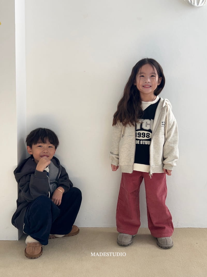 Made Studio - Korean Children Fashion - #todddlerfashion - Fleece Hoody Zip-up - 2