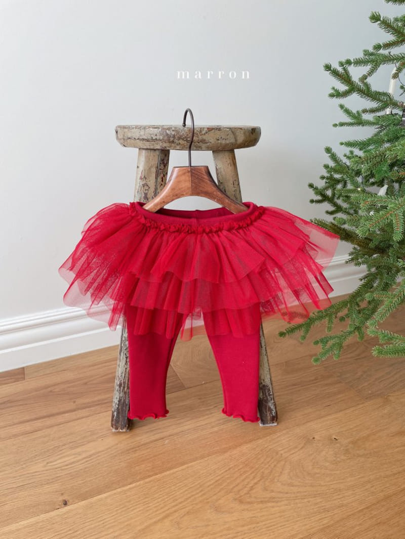 Marron Kid - Korean Baby Fashion - #babyboutique - Christmas Tutu Leggings