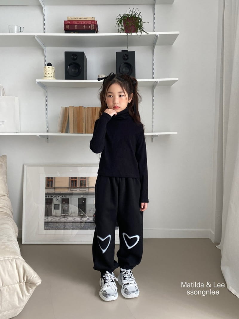 Matilda & Lee - Korean Children Fashion - #discoveringself - Heart Rib Turtleneck Tee - 11