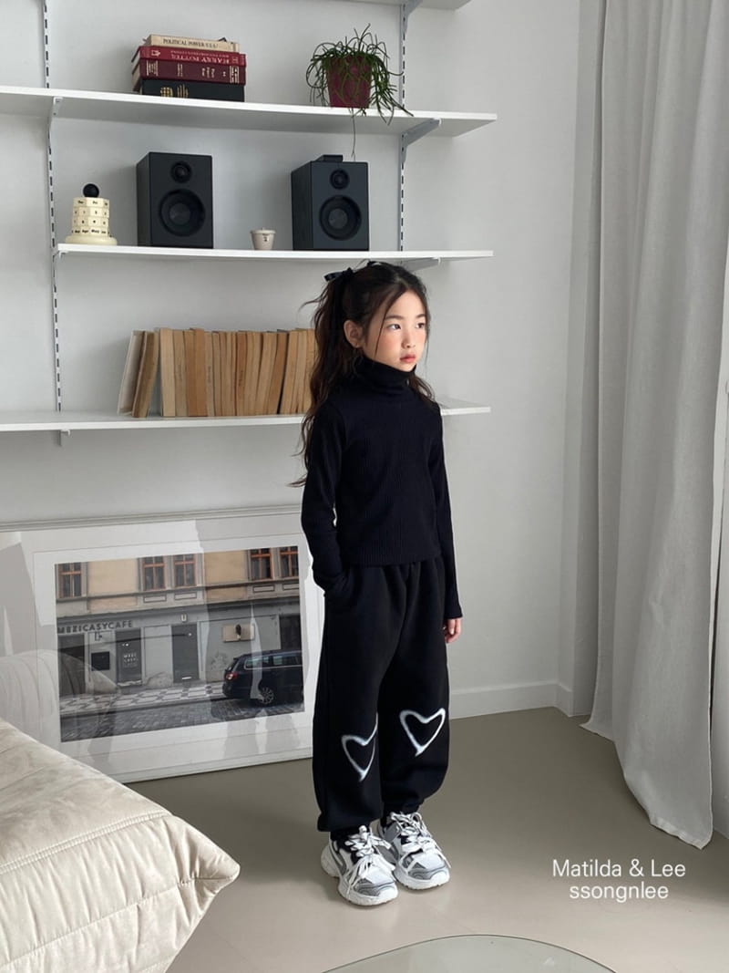 Matilda & Lee - Korean Children Fashion - #minifashionista - Heart Rib Turtleneck Tee - 5