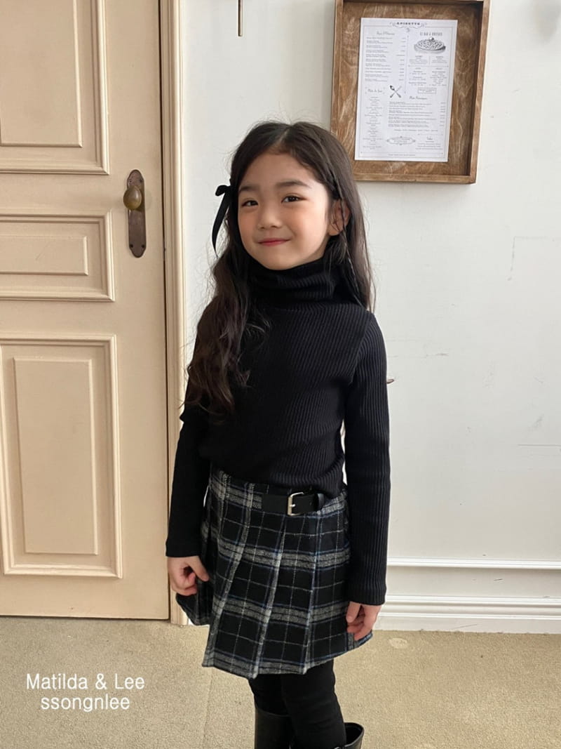 Matilda & Lee - Korean Children Fashion - #prettylittlegirls - Check Skirt Leggings - 2