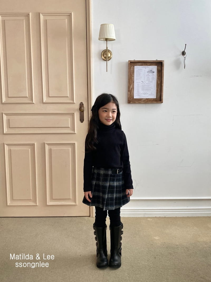 Matilda & Lee - Korean Children Fashion - #todddlerfashion - Check Skirt Leggings - 4