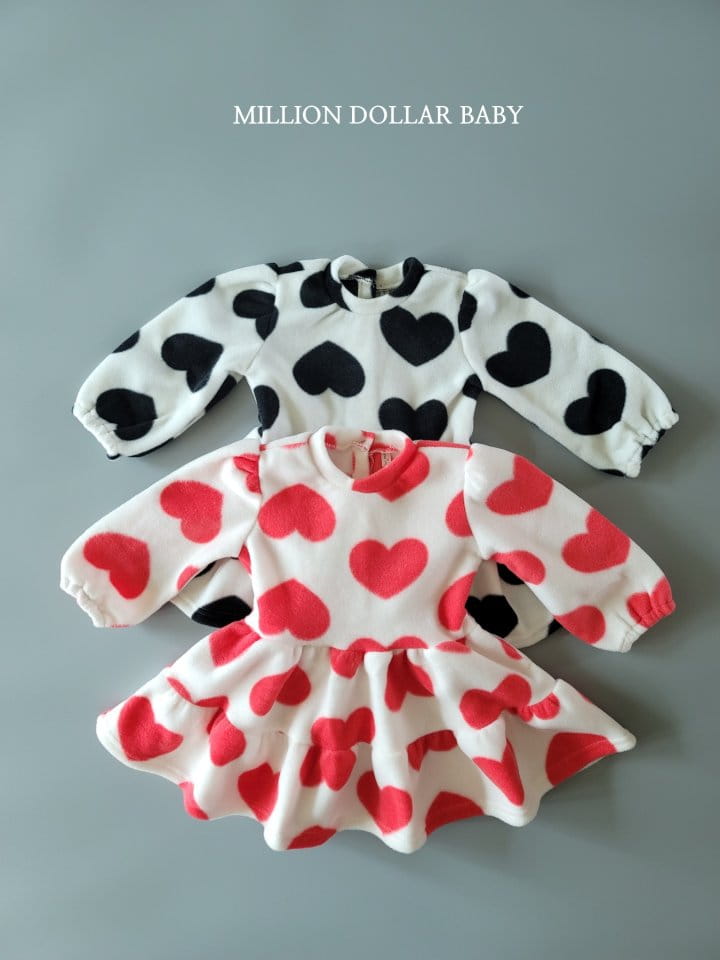 Million Dollar Baby - Korean Children Fashion - #childrensboutique - Heart ONE-piece - 3