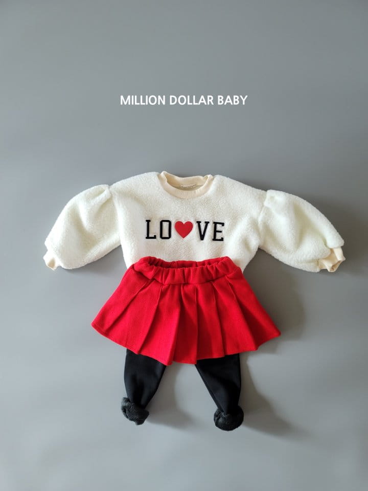 Million Dollar Baby - Korean Children Fashion - #designkidswear - Love Fleece Sweatshirt - 2