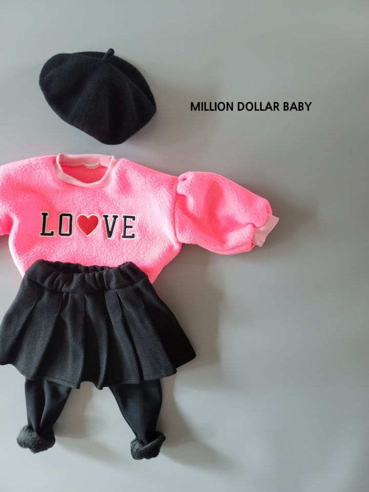 Million Dollar Baby - Korean Children Fashion - #discoveringself - Love Fleece Sweatshirt - 3