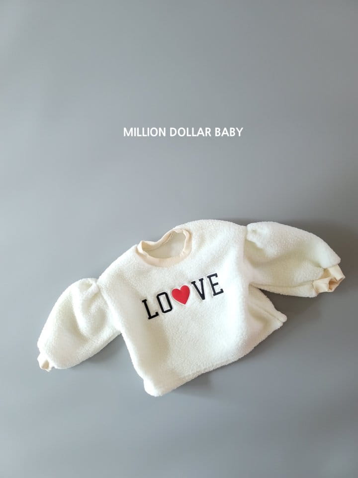 Million Dollar Baby - Korean Children Fashion - #kidsshorts - Love Fleece Sweatshirt - 5