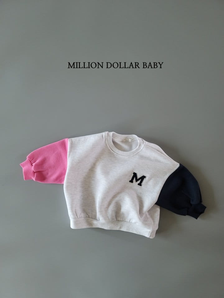 Million Dollar Baby - Korean Children Fashion - #toddlerclothing - Alpabet Sweatshirt - 12