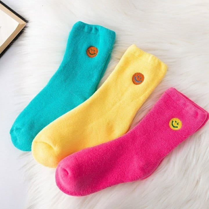 Miso - Korean Children Fashion - #childofig - Smile Socks SET - 3