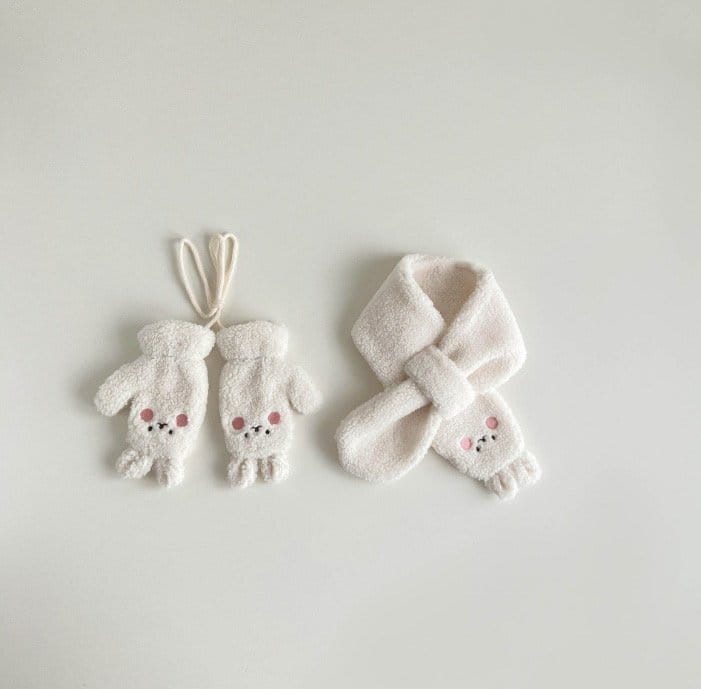 Miso - Korean Children Fashion - #designkidswear - Trio Muffler Gloves Set