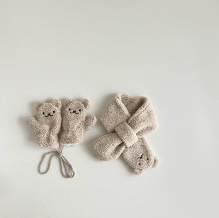 Miso - Korean Children Fashion - #discoveringself - Trio Muffler Gloves Set - 2