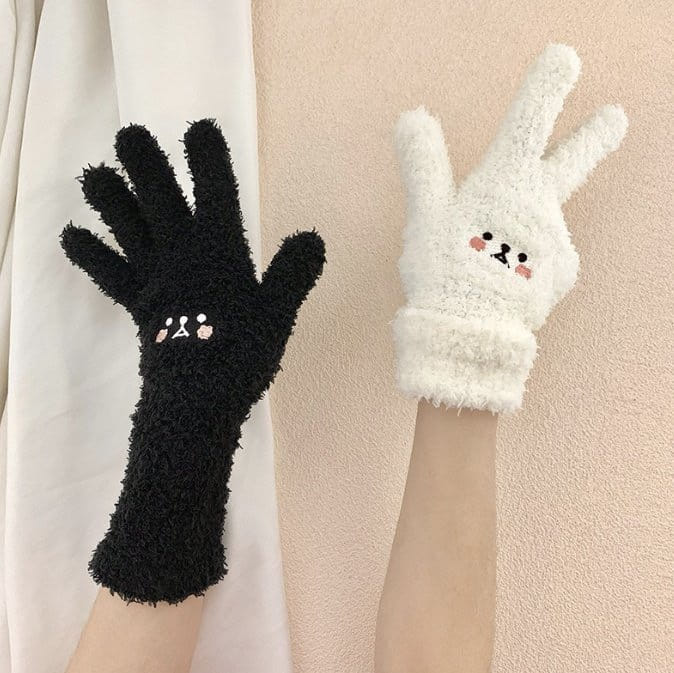 Miso - Korean Children Fashion - #fashionkids - Black White Gloves