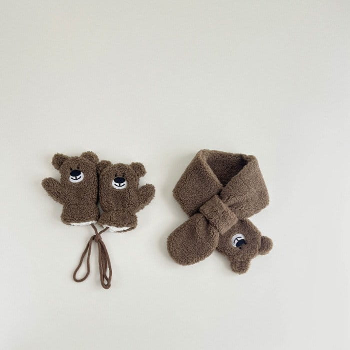 Miso - Korean Children Fashion - #fashionkids - Trio Muffler Gloves Set - 3