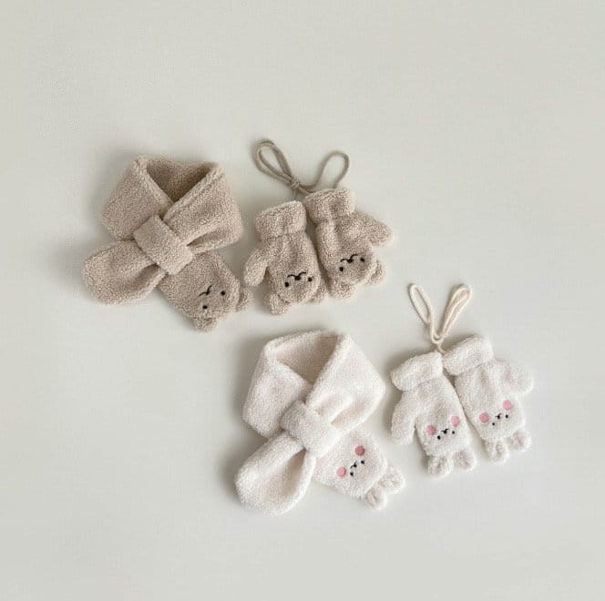 Miso - Korean Children Fashion - #fashionkids - Trio Muffler Gloves Set - 4