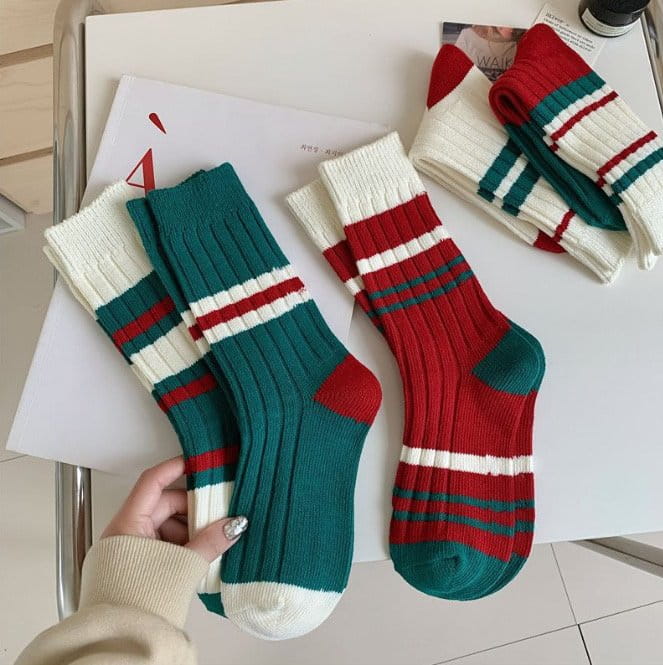 Miso - Korean Children Fashion - #kidsstore - Mom Christmas Socks - 9