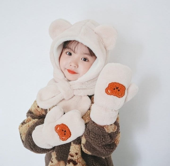 Miso - Korean Children Fashion - #prettylittlegirls - Bear Bucket Gloves - 8