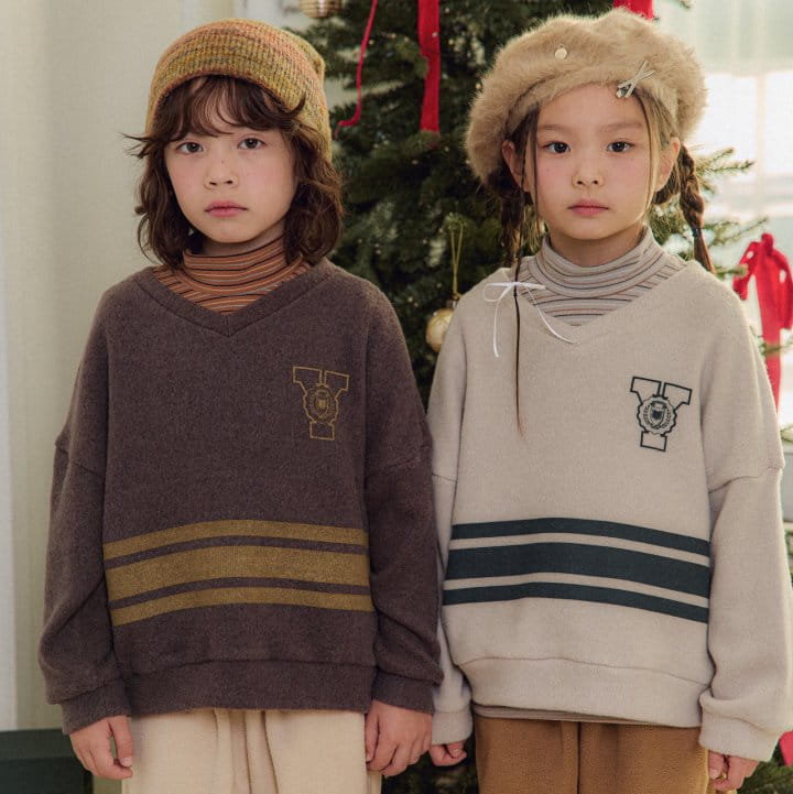 Mollybin - Korean Children Fashion - #childofig - Nerd V Neck Sweatshirt - 2