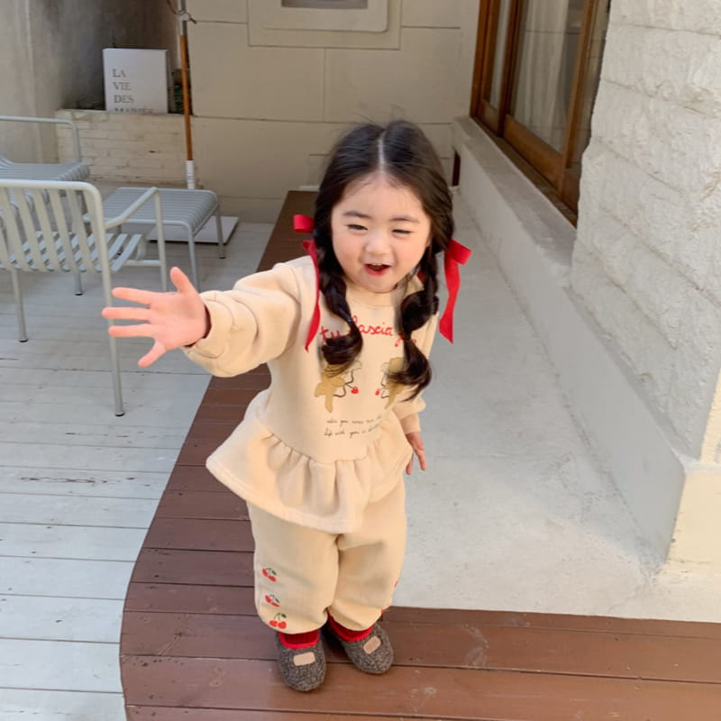 Momo Ann - Korean Children Fashion - #childofig - Cherry Bear Top Bottom Set - 8