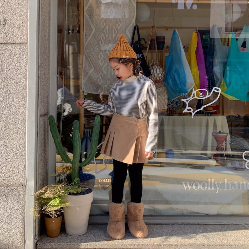 Momo Ann - Korean Children Fashion - #designkidswear - Rib Wrinkle Skirt Pants