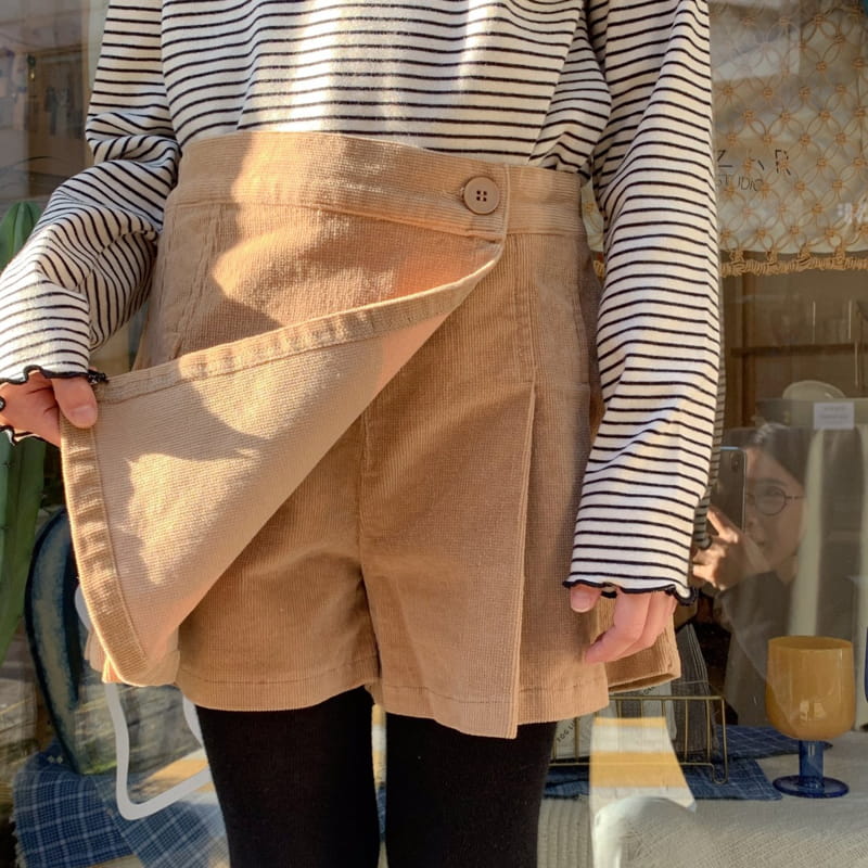 Momo Ann - Korean Children Fashion - #fashionkids - Rib Wrinkle Skirt Pants - 3